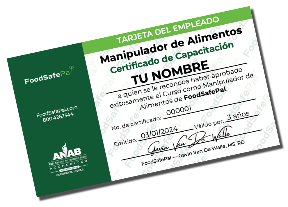 Carnet De Manipulación De Alimentos